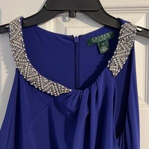 NWT Lauren Ralph Lauren sleeveless embellished violet even gown.  Size 10.